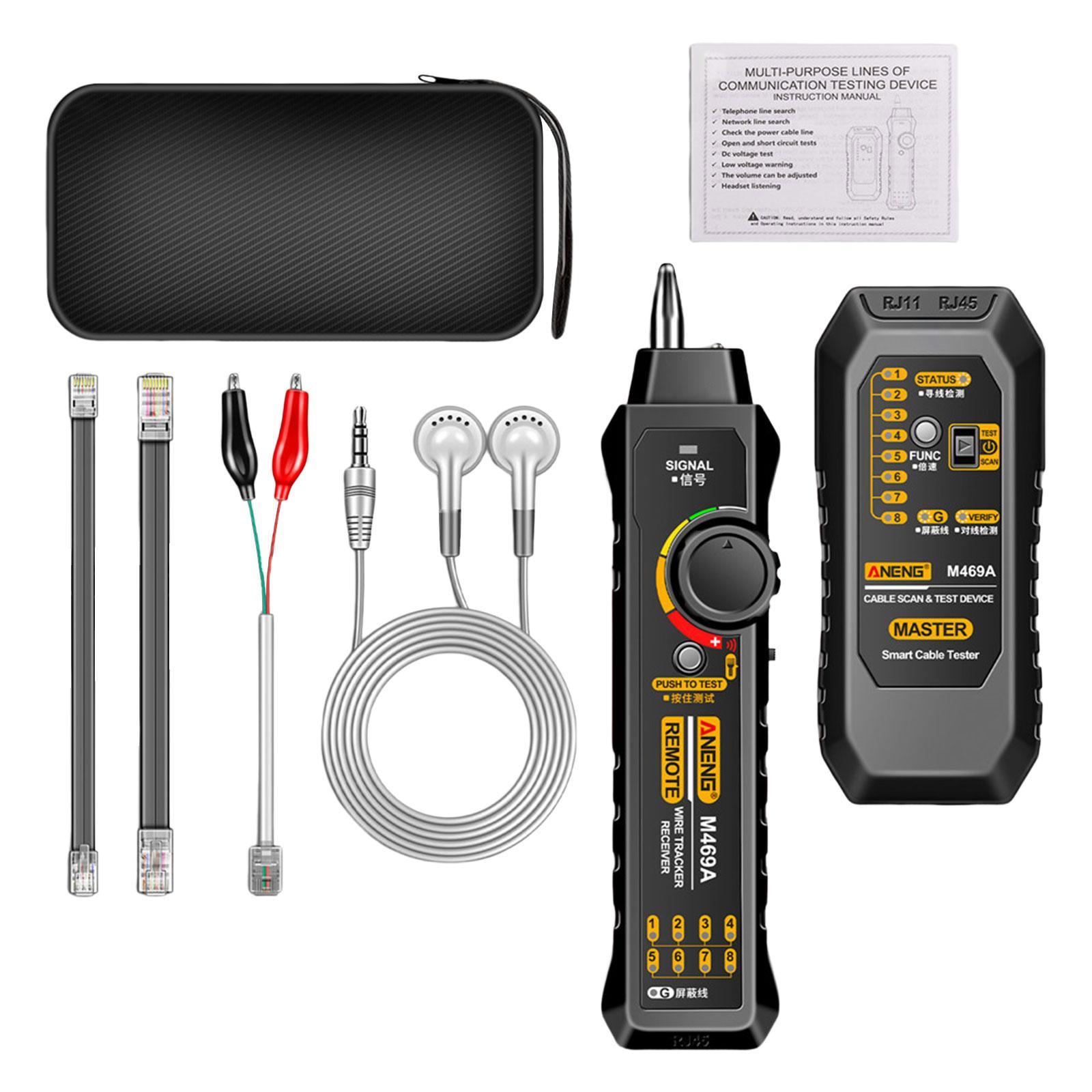 Network Cable Tester Networking Tool RJ45 + RJ11 Line for Optical Cat