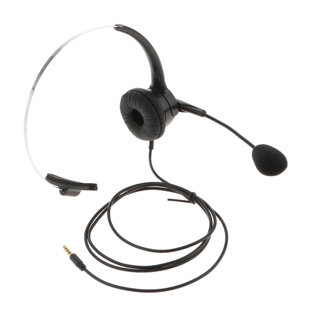 Mono Headset with 3.5mm Jack And Headphones with Noise Canceling Overhead
