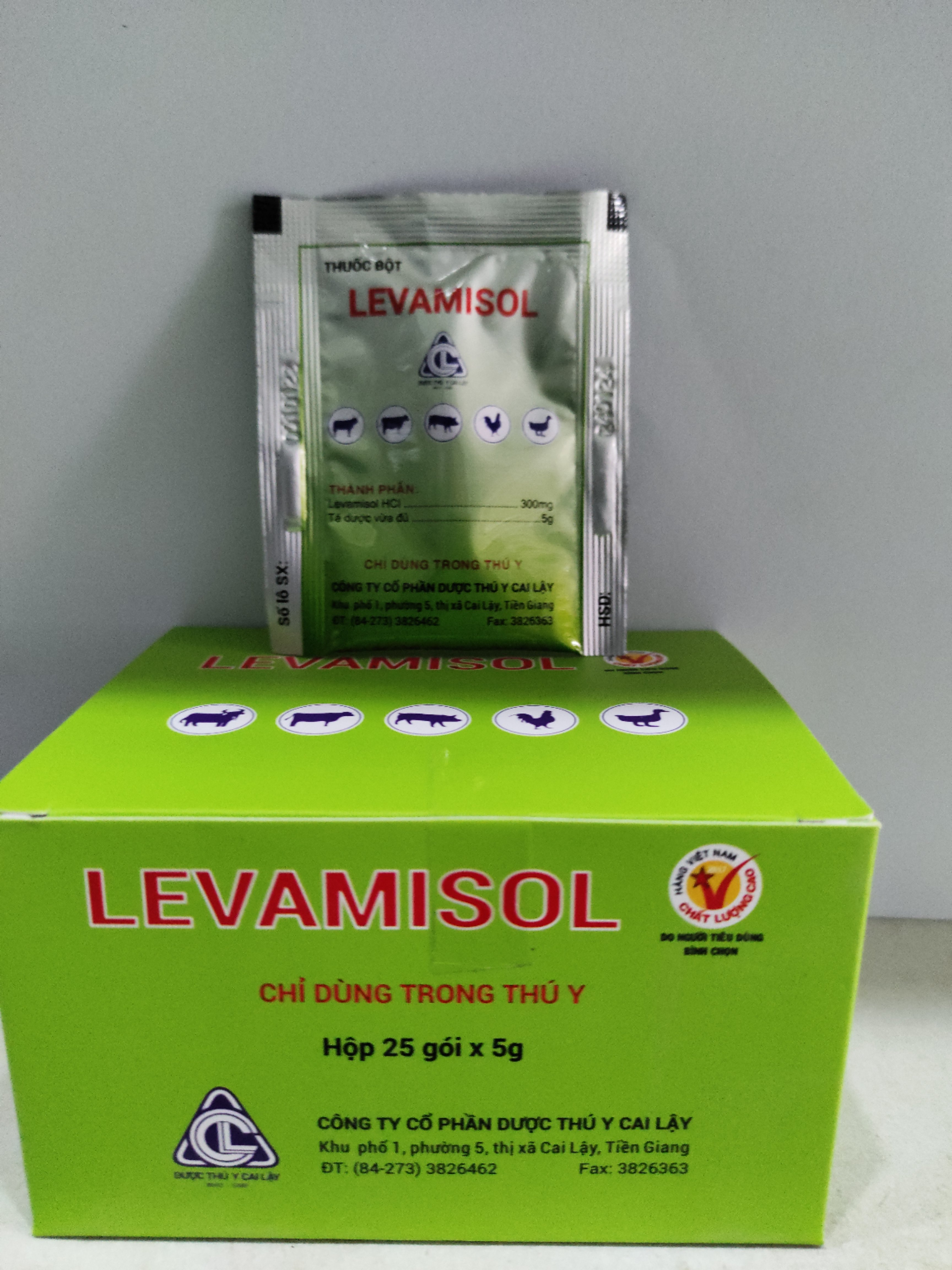Thuốc bột LEVAMISOLchuyên giun đường hô hấp, đường ruột