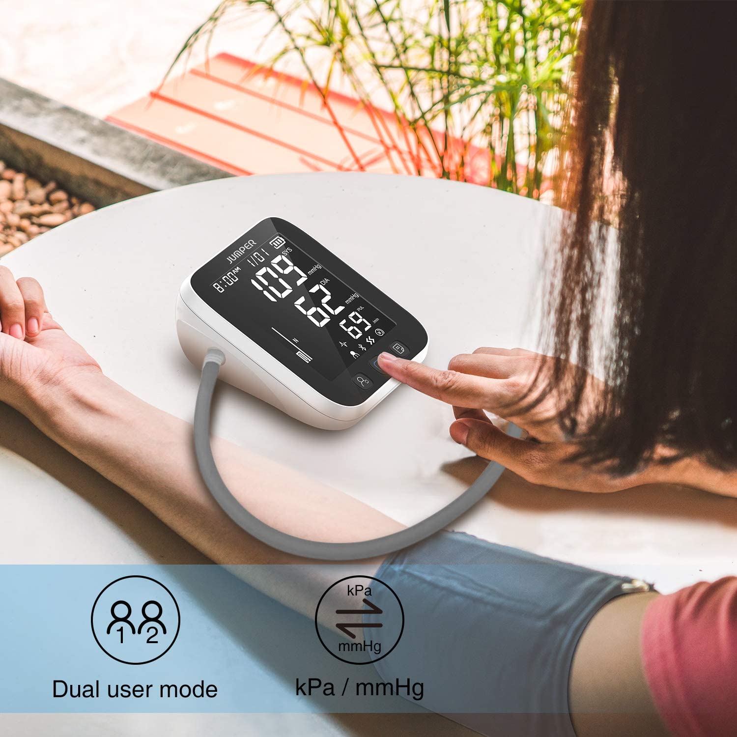 Máy đo huyết áp bắp tay Jumper HA-121 chứng nhận FDA Hoa Kỳ ( Bluetooth+ APP điện thoại)