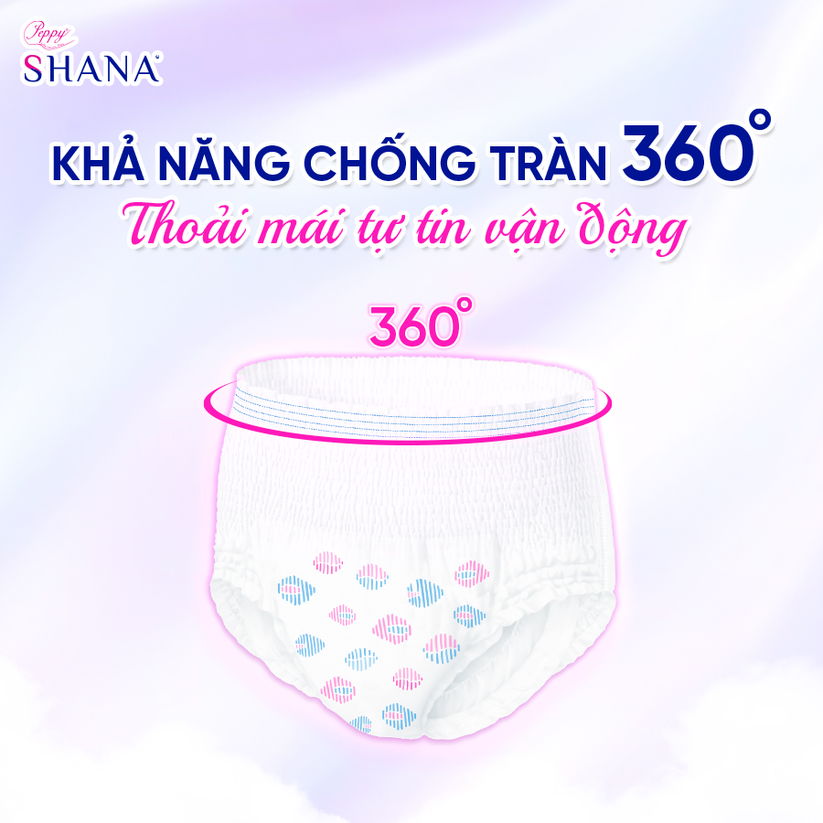 (SỈ) Combo 100 gói Băng Vệ Sinh Quần Peppy Shana Ngày Đêm Siêu Thấm, Freesize, Chống Tràn Tối Đa, Tiết Kiệm (200 miếng)