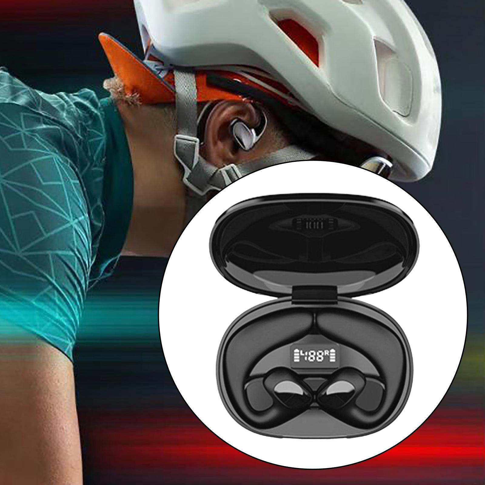 Air Conduction Bluetooth 5.1 Earbuds Ear Hook Headsets 9D Stereo with Charging Case Wireless Earphones for Running Workouts Business Driving