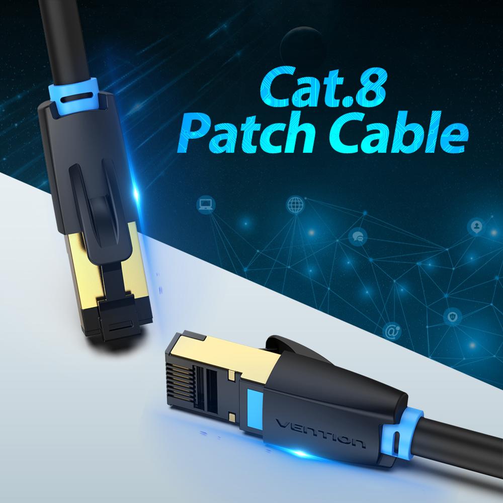 Cáp mạng Cat8 đúc sẵn 2 đầu SSTP 20m (Tròn) chính hãng Vention IKABQ