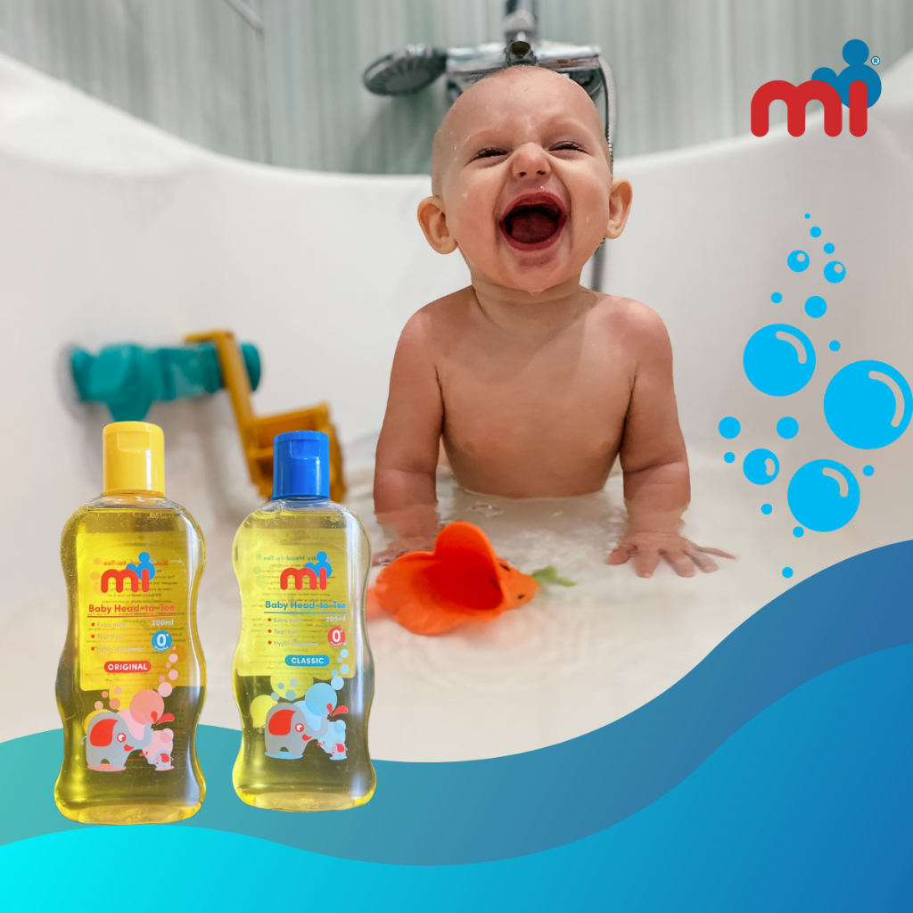 Sữa tắm gội cho bé MI Baby Head To Toe 200ml Dưỡng ẩm và Mịn da bé ( Hương phấn)- nhập khẩu Thái Lan