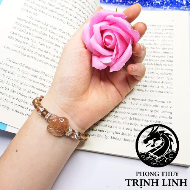 VÒNG TAY HỒ LY NÂU CAM THIẾT KẾ 925