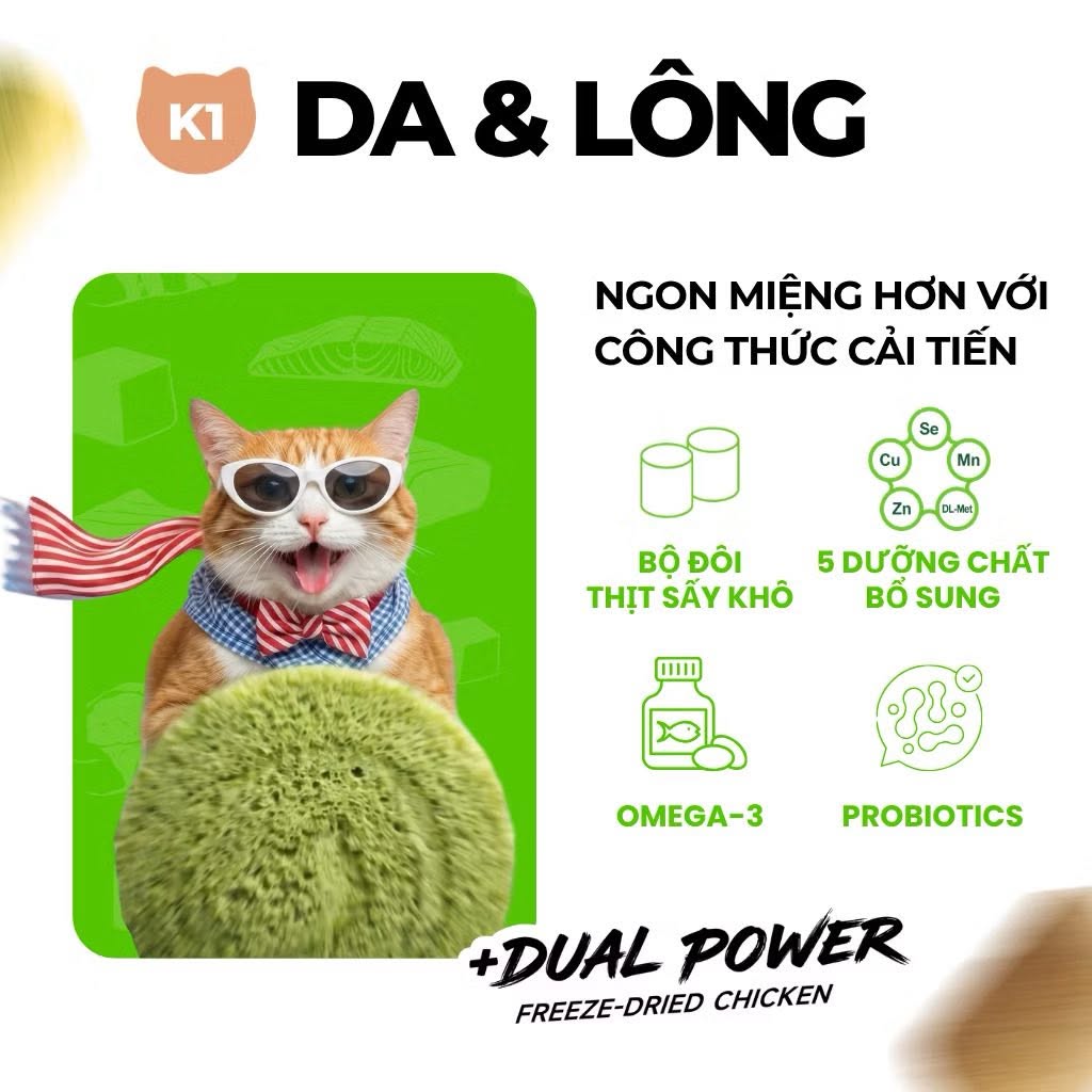 [SEAL 1KG] Hạt cho mèo Keepo K1 &amp; K2 - Đạm 30%, Đẹp lông da khỏe, Tiêu búi lông, Hỗ trợ tiêu hóa
