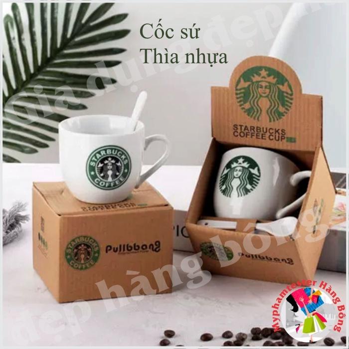 (SIÊU HOT) Cốc sứ starbucks kèm thìa