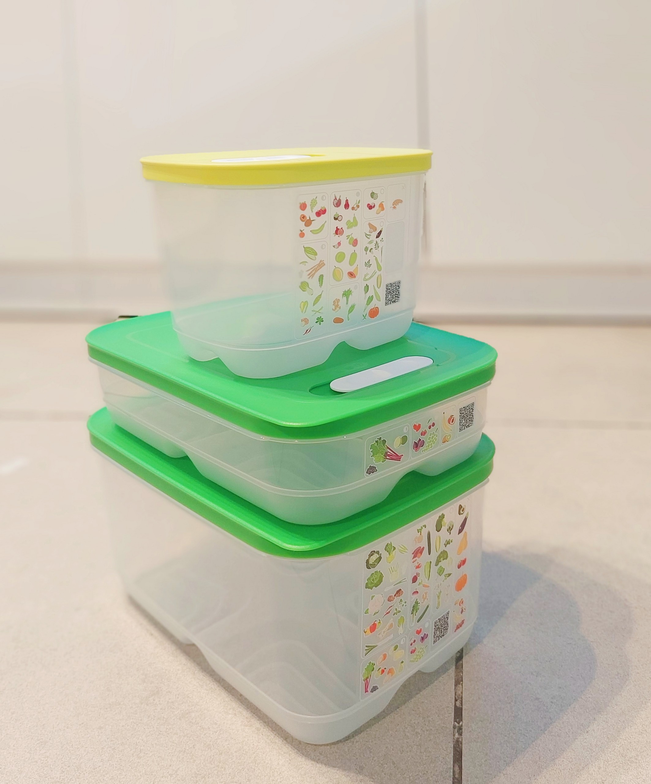 Set 3 hộp trữ mát Tupperware có nút hô hấp Ventsmart