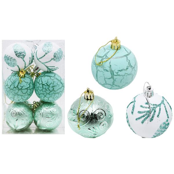 Hộp 12 Trái Châu Trang Trí Giáng Sinh - 6ADCL12-H3/2H - Màu Xanh Mint