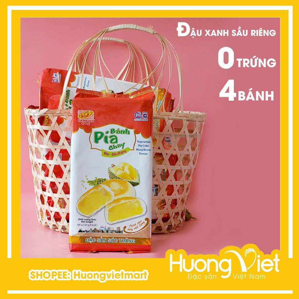 Bánh pía chay đậu xanh sầu riêng Tân Huê Viên lớn 500g, bánh pía Sóc Trăng ăn chay không trứng muối