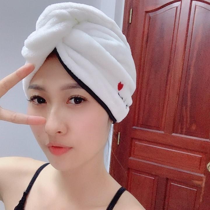 Khăn ủ Tóc, Khăn bông quấn đầu làm khô tóc siêu tốc My Love, turban quấn ủ tóc cho mẹ và bé