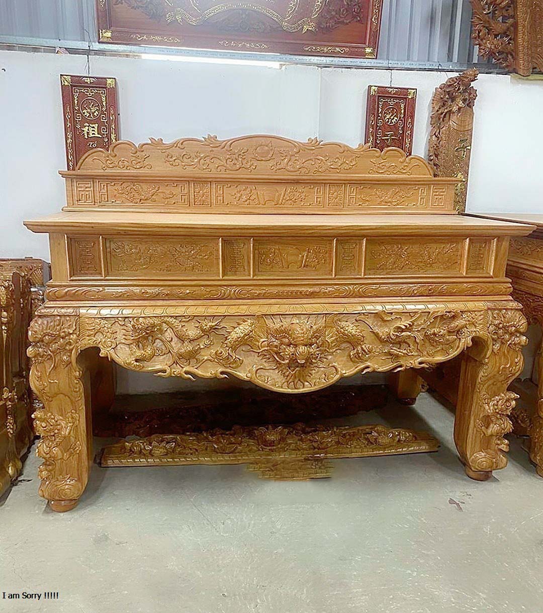 Sập thờ 2 tầng chân 20 gỗ gõ đỏ