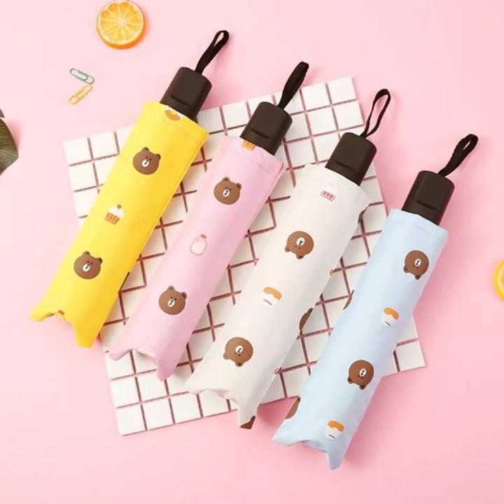 Ô dù đi mưa hình gấu cute chống tia UV