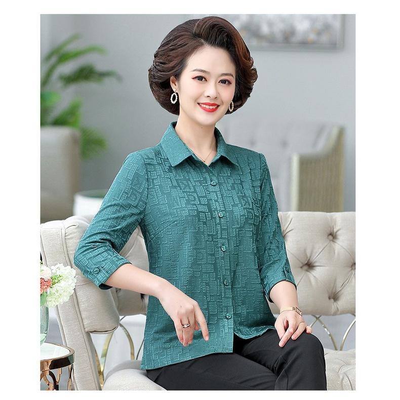 Áo sơ mi cho người trung niên cao cấp co giãn 4 chiều, người già_ o vuong