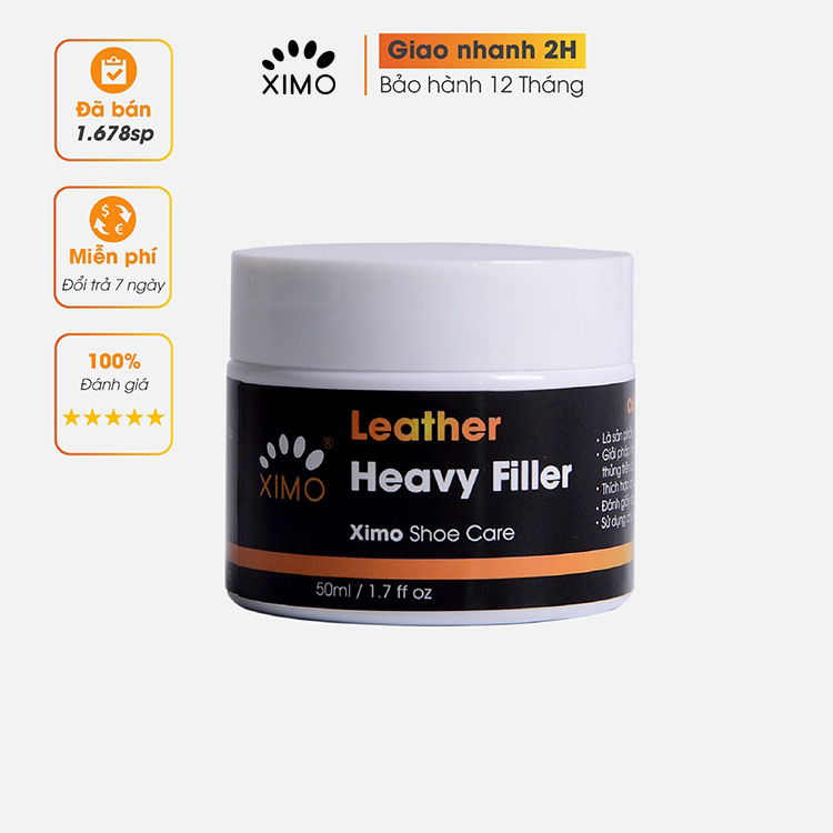 Kem Bả Ma Tít Heavy Filler Vá Sửa Chữa Vết Rách, Vết Rạn, Nứt, Bong Tróc Trên Da Giày, Ghế, Túi Ví XIMO XI09