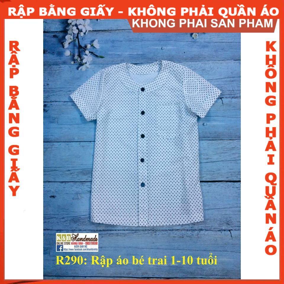 Rập giấy áo sơ mi tay ngắn bé trai mã R290 (BẢN VẼ)