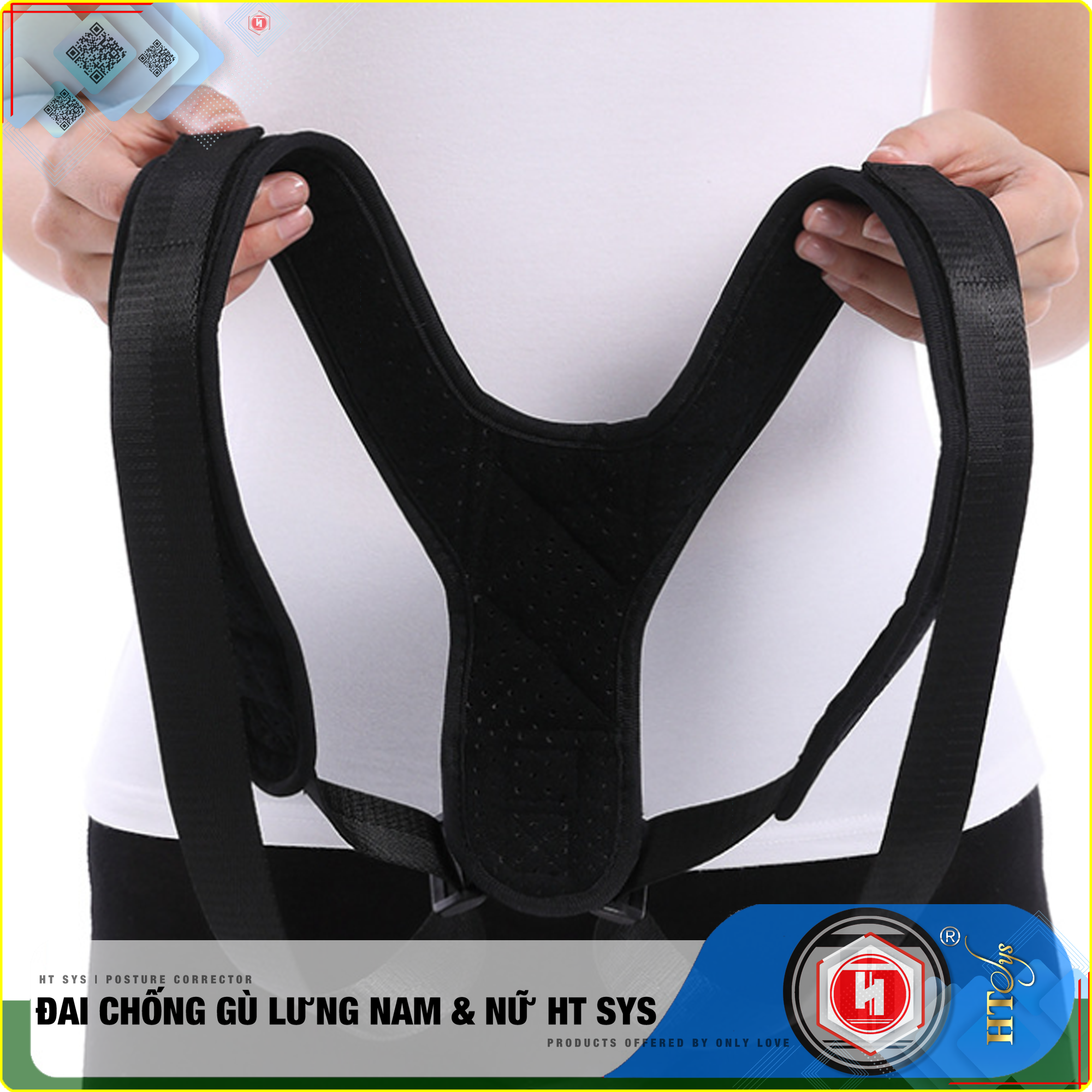 Đai  chống gù lưng nam nữ HT SYS Posture Corrector [tặng 2 miếng trợ lực]