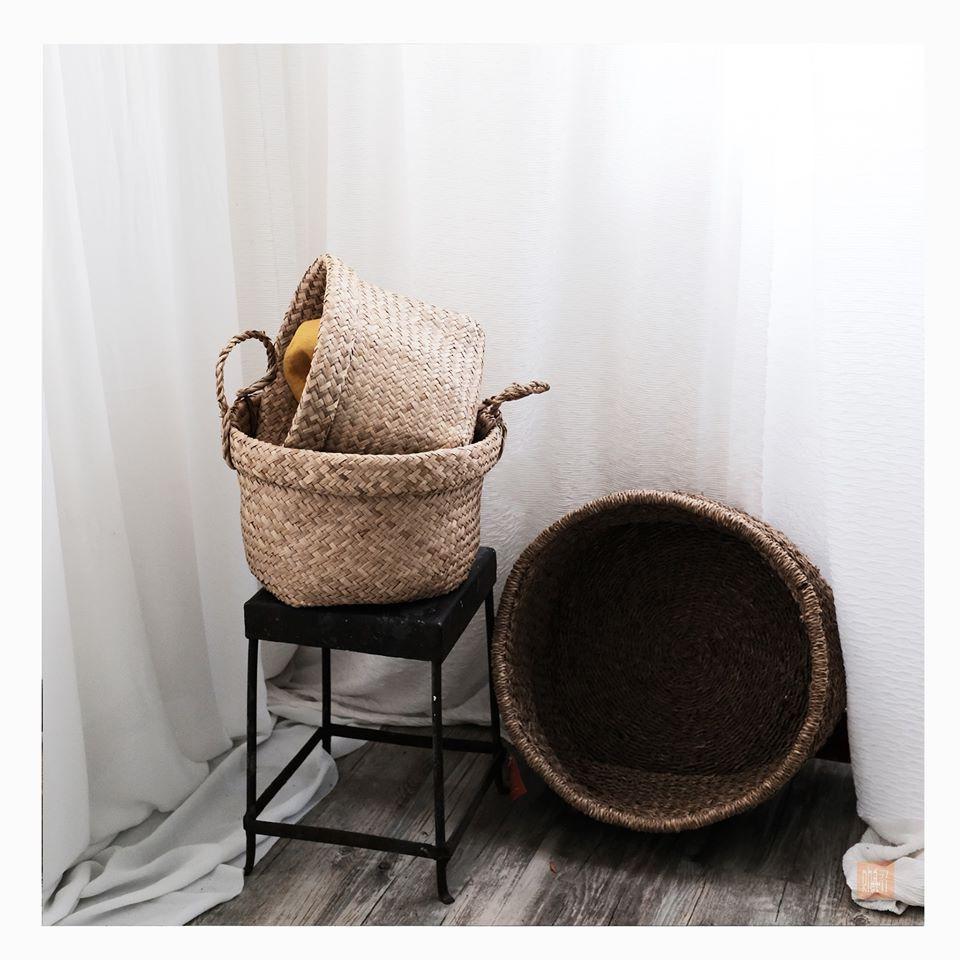 GIỎ CỎ BÀNG ĐAN ĐỰNG CÂY - TRANG TRÍ NỘI THẤT