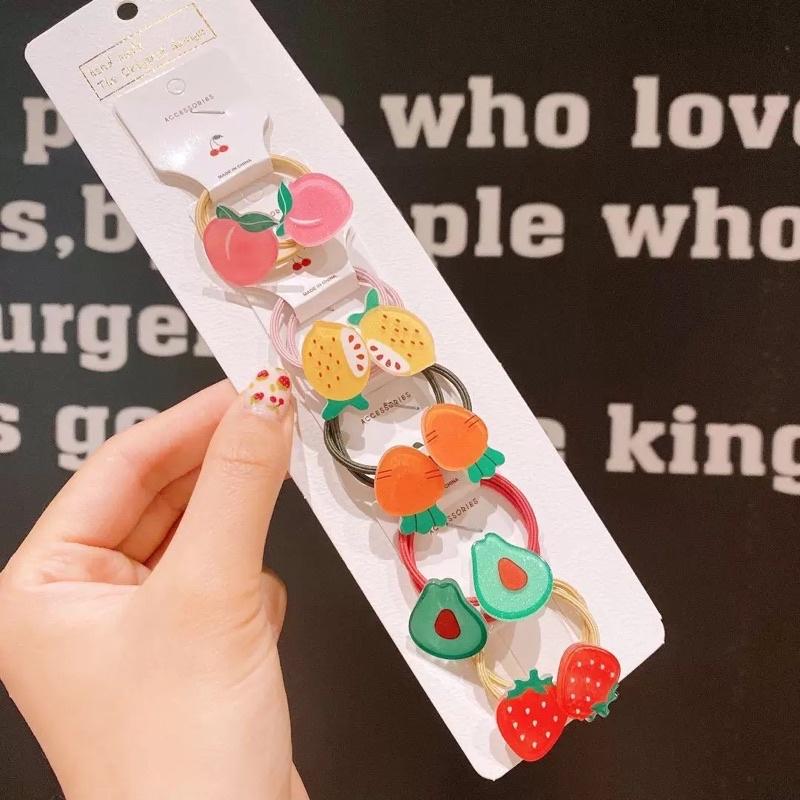 Set 10 dây cột tóc hình Trái Cây Xinh Xắn Cho Bé Gái hàng cao cấp