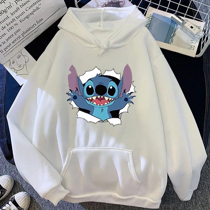 Áo hoodie nam nữ in hình stitch dễ thương,vải nỉ bông nón 2 lớp