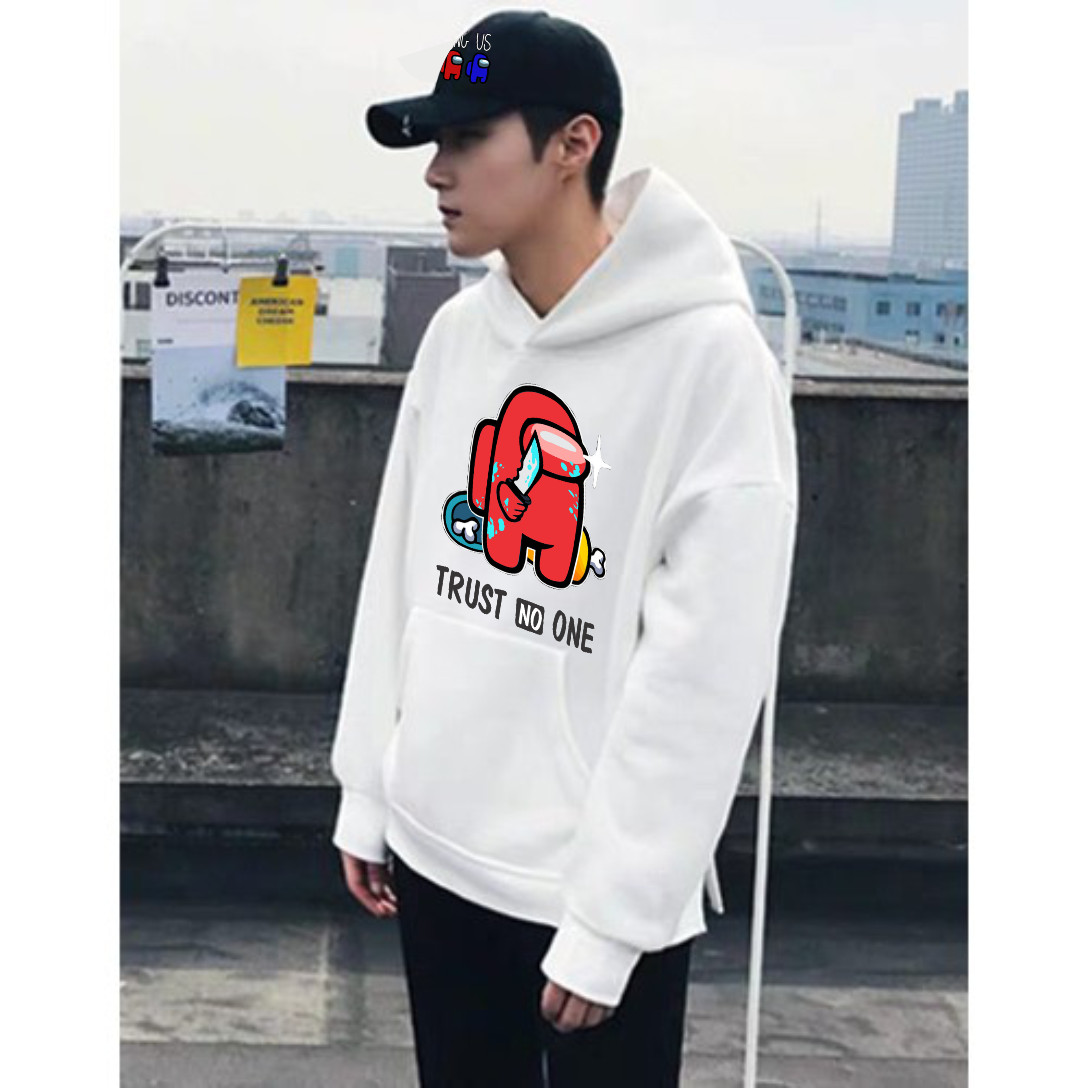 Áo AMong Us Hoodie Màu Trắng Hình Đỏ Chất Liệu Nỉ Bông Dầy Dặn Mềm Mịn Kiểu Dáng Trẻ Trung Phù Hợp Dành Cho Cả Nam Và Nữ Đủ Size 19 - 99 kg