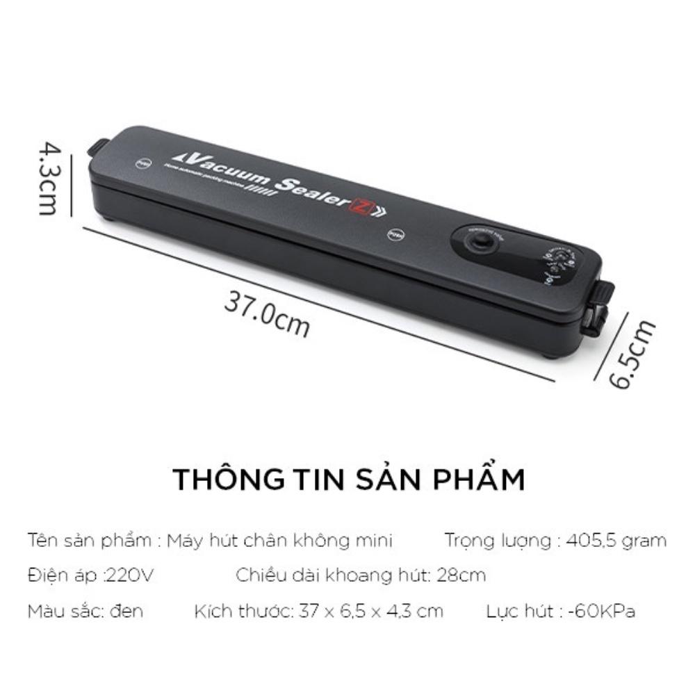 Máy hút chân không, máy hàn miệng túi thực phẩm Vacuum Sealer, giúp bảo quản thực phẩm cho gia đình, tặng kèm 10 túi hút