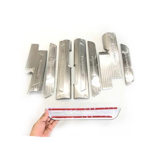 BỘ ỐP BẬC BƯỚC CHÂN TRONG VÀ NGOÀI INOX DÀNH CHO XE HYUNDAI SANTAFE 2019