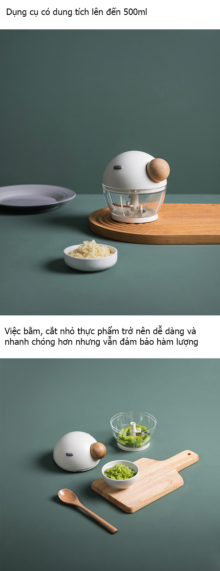 Máy cắt hành tỏi thiết kế cải tiến PHIÊN BẢN MỚI, dụng cụ xay hành tỏi có thể dùng xay thịt và nghiền cháo hiệu quả cao