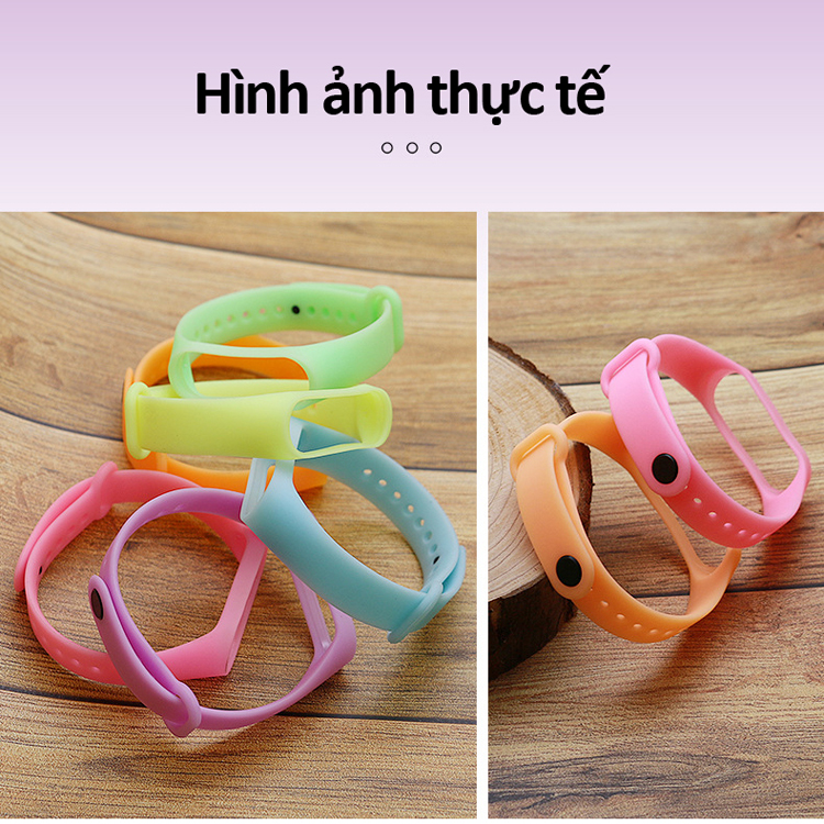 Dây đeo thay thế thân thiện với môi trường từ nhựa TPE mềm dạ quang cho Xiaomi miband 3, 4 M3M4 LUMINOUS STRAP