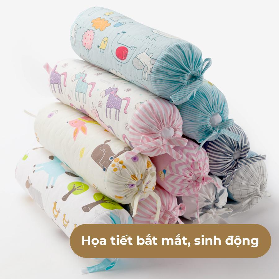 Gối Ôm Trẻ Em Cao cấp Khang Home Êm Ái Cho Bé Ngủ Ngon Size 10x30cm