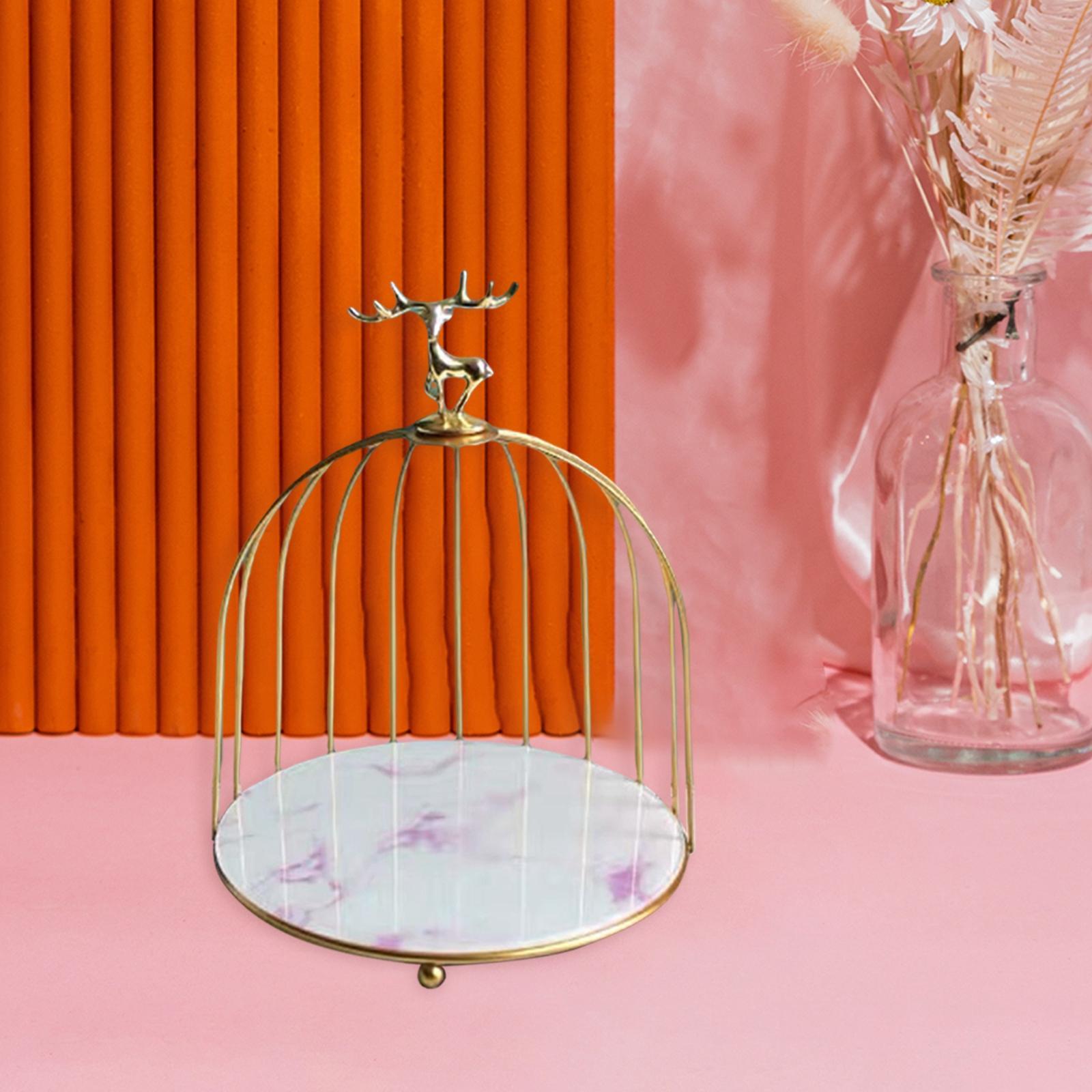 Bird Cage Rack Cosmetic Holder Perfume Iron for Dresser Vanity deer