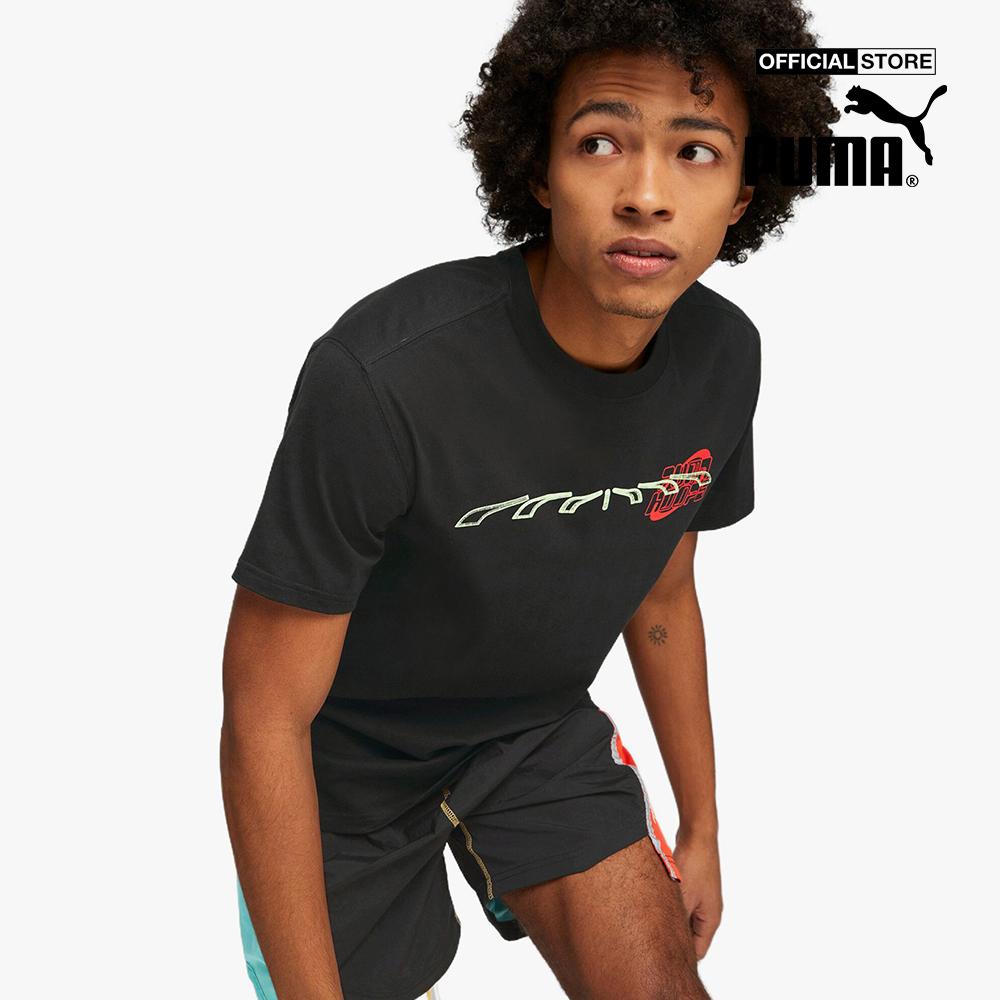 PUMA - Áo thun thể thao nam cổ tròn tay ngắn New Era Ba