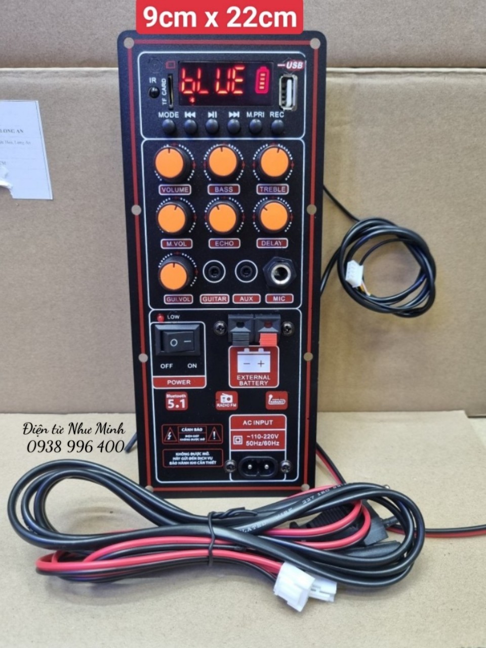 Mạch Loa Kéo Nhỏ 9cm x 22cm dùng cho thùng loa bass đơn 30 ( Lựa Chọn Mic./Không Mic ) HÀNG CHÍNH HÃNG