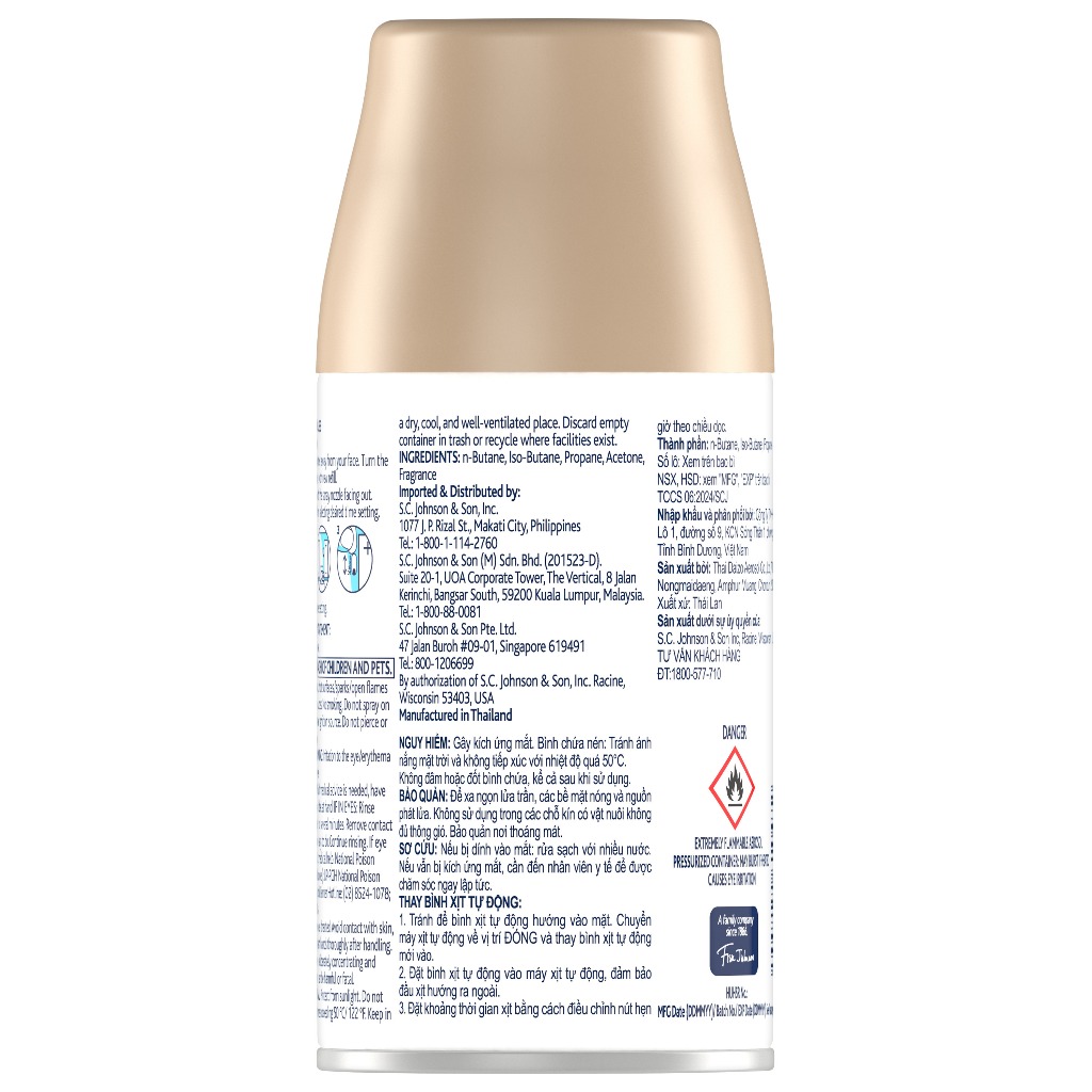 Lõi Xịt thơm phòng tự động GLADE  Hương Hoa Anh Đào Lily 252ml