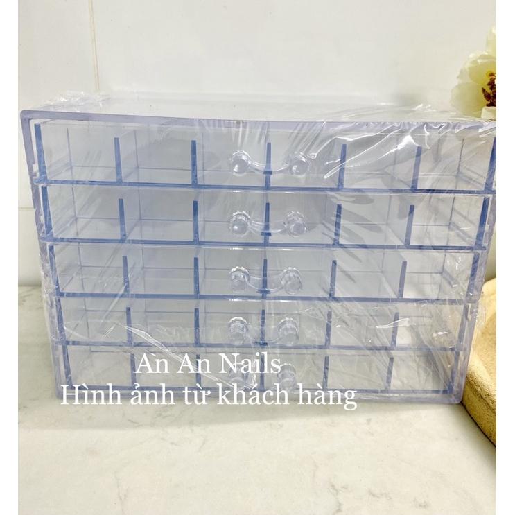 Khay kệ 5 tầng đựng charm nail , Khay mica trong ,trang trí Móng