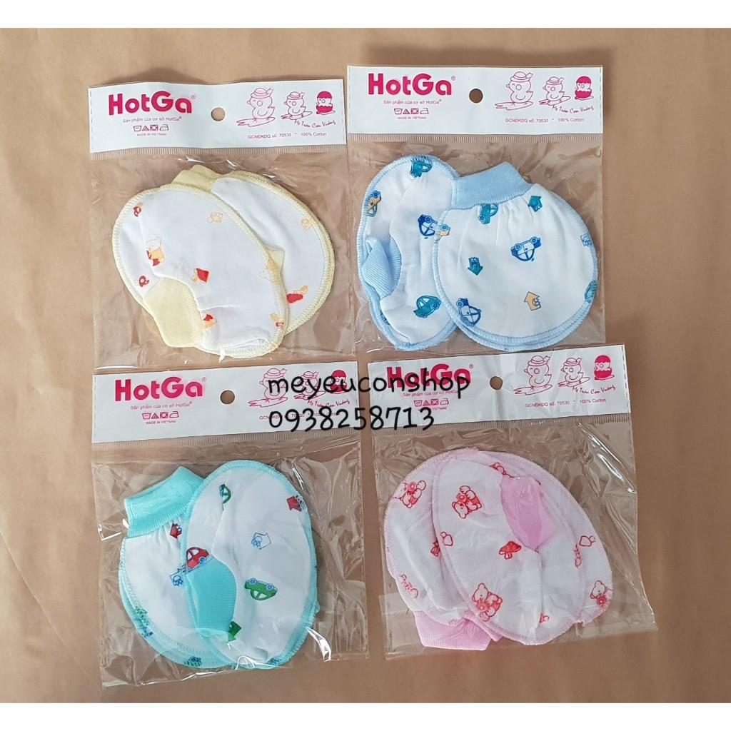 Bao Tay Bao Chân Cotton Chấm Bi/ Hoạ Tiết Cho Bé Sơ Sinh - HotGa - Chấm Bi