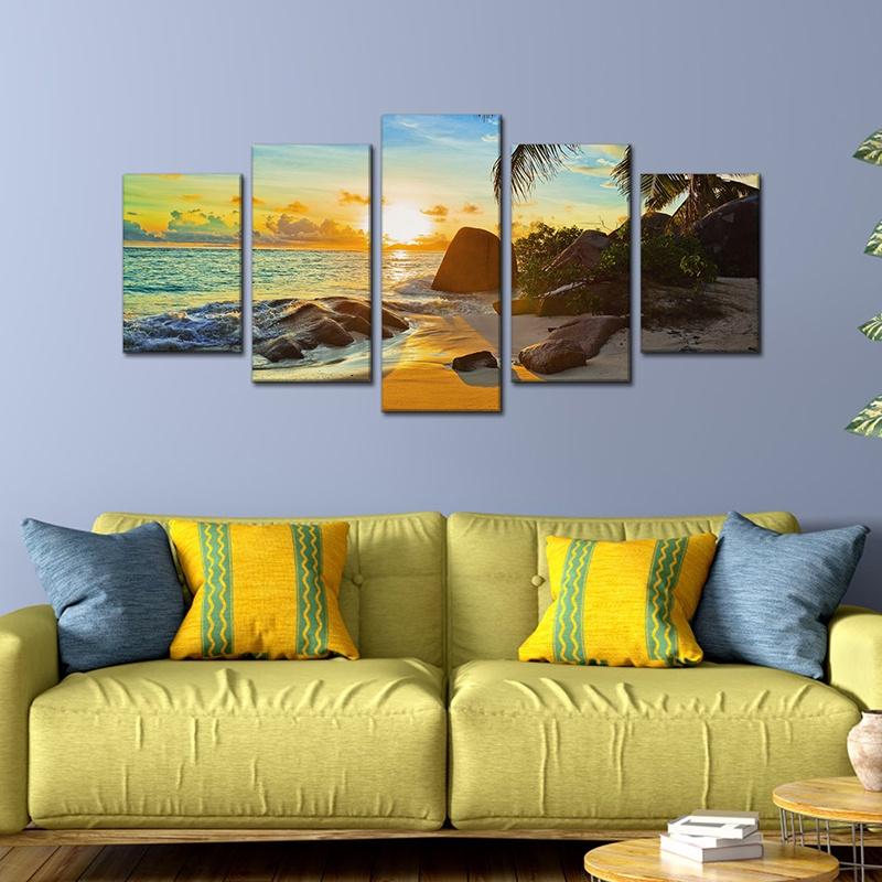 5 Panels Modern Canvas Wall Hanging Picture Printing Art Oil Home Decor Unframed HB