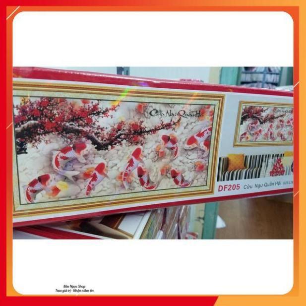Tranh đính đá Cửu ngư quần hội DF205