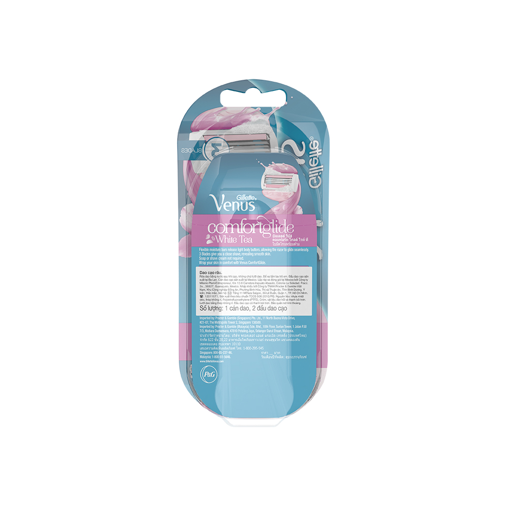 Bộ Dao cạo Gillette Venus Hương Hoa Trà 1 cán + 2 đàu lưỡi