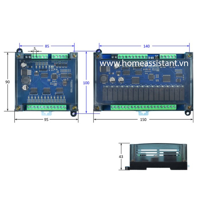 Công Tắc Điều Khiển Bật Tắt IO 16 Cổng Modbus RS485 BMS16