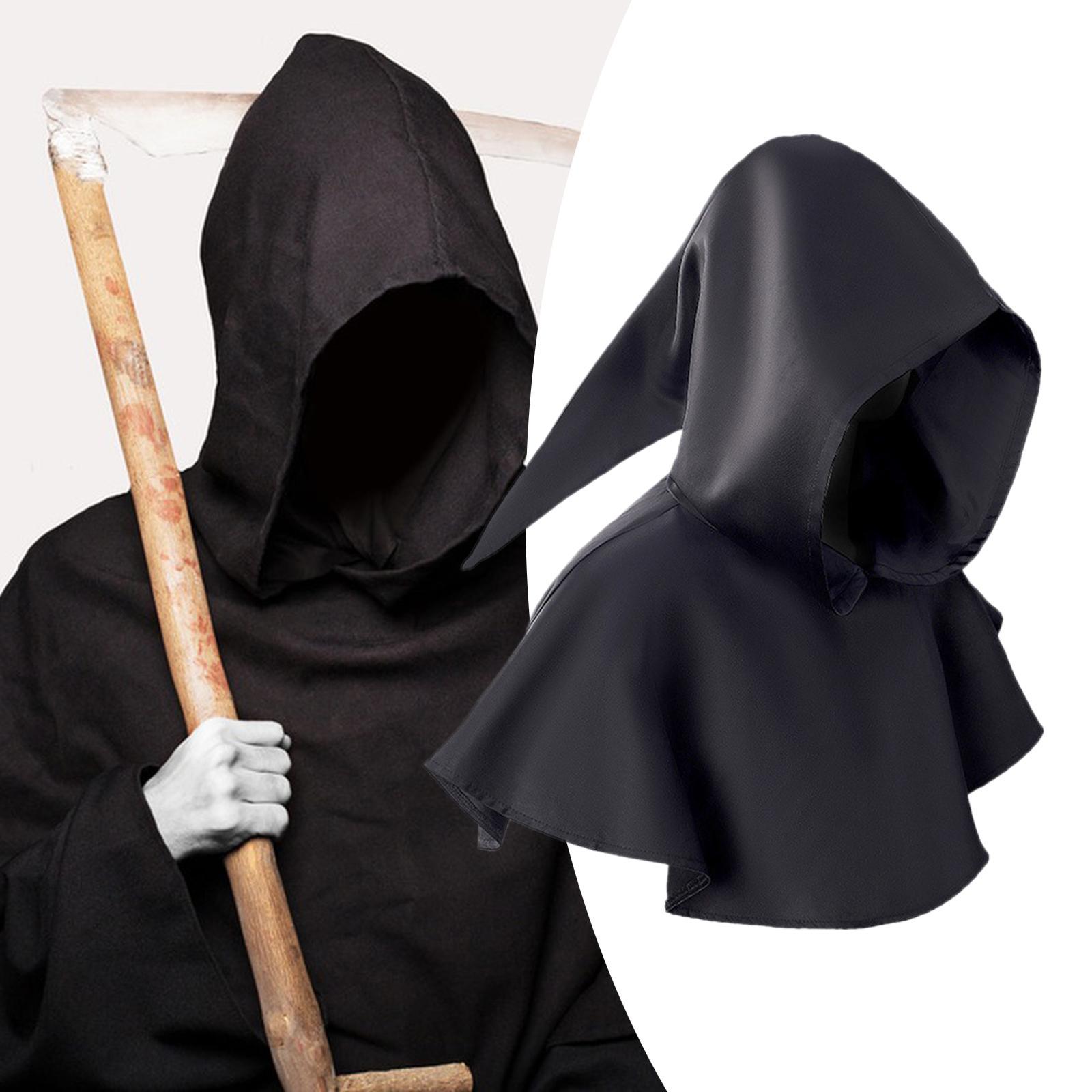 Halloween Cowl Medieval Cowl Hat Cosplay Costume Witch Cowl Hat Funny Halloween Poncho Hooded Poncho Hooded Cloak for Party Day