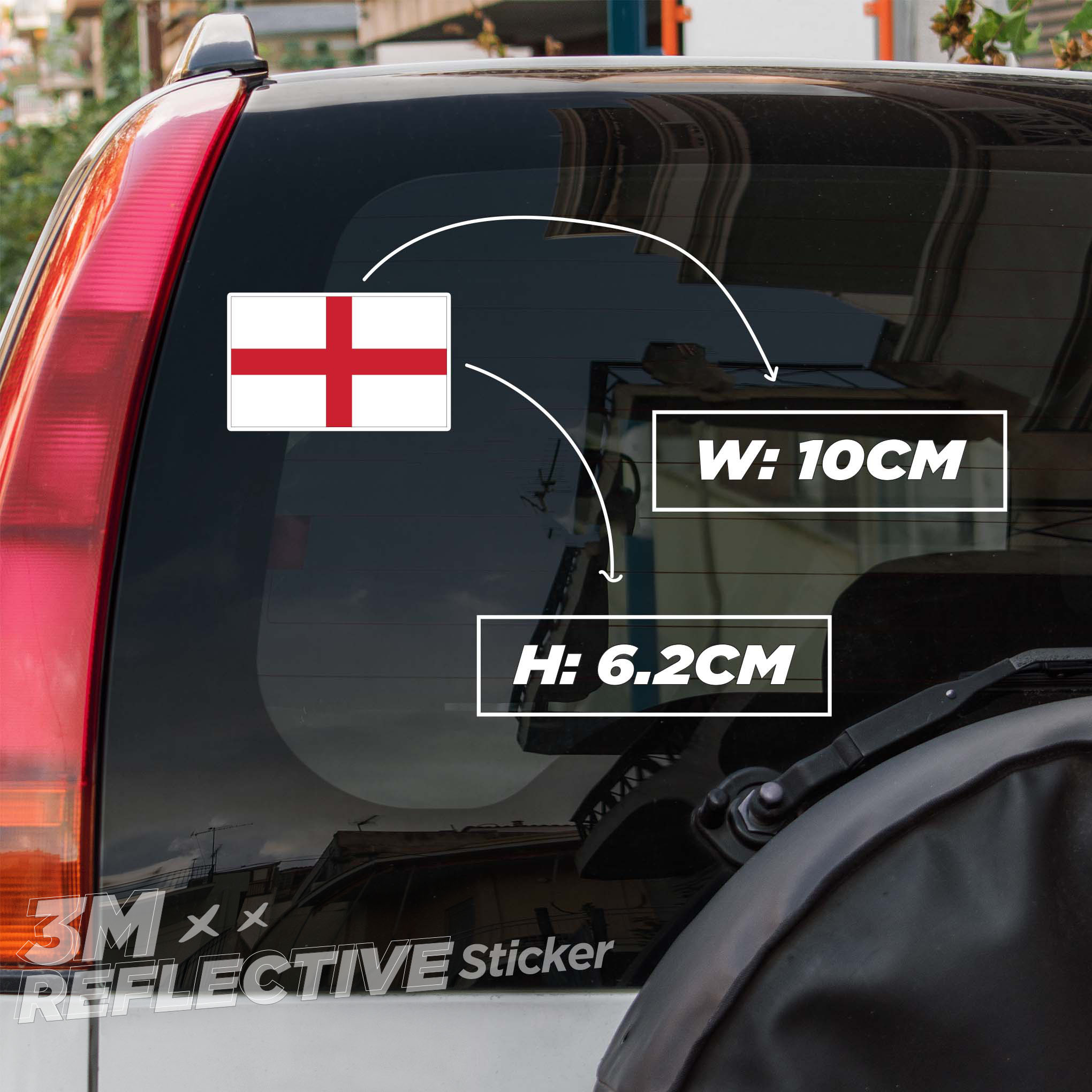 ENGLAND FLAG 3M - Reflective Sticker Die-cut Hình dán phản quang thương hiệu STICKER FACTORY