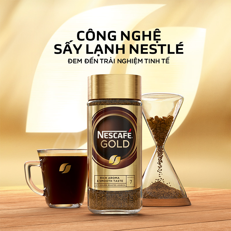 Cà phê Arabica nguyên chất hòa tan Nescafé Gold Blend 200gr - Nhập khẩu Anh