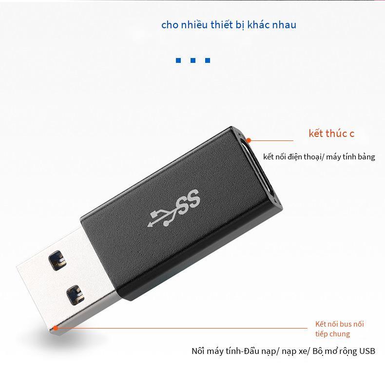 Giao hàng nhanh Bộ chuyển đổi 3.1USB sang type-c Một đầu đực sang đầu cái C phù hợp với bộ sạc không dây Apple typec type-c