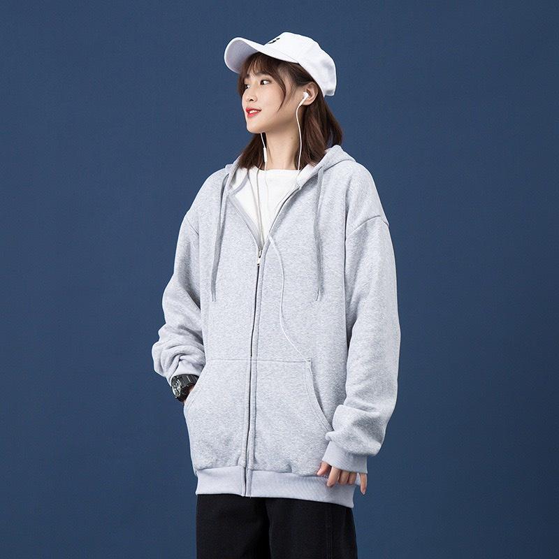 ÁO KHOÁC NỈ UNISEX NAM NỮ PHONG CÁCH HÀN QUỐC - HOODIE KHÓA KÉO THU ĐÔNG