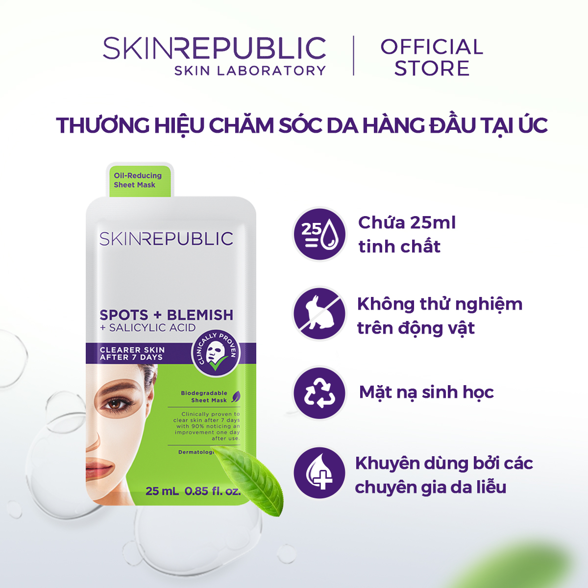 Mặt nạ dưỡng da Skin Republic Spots and Blemish Face Mask 25ml