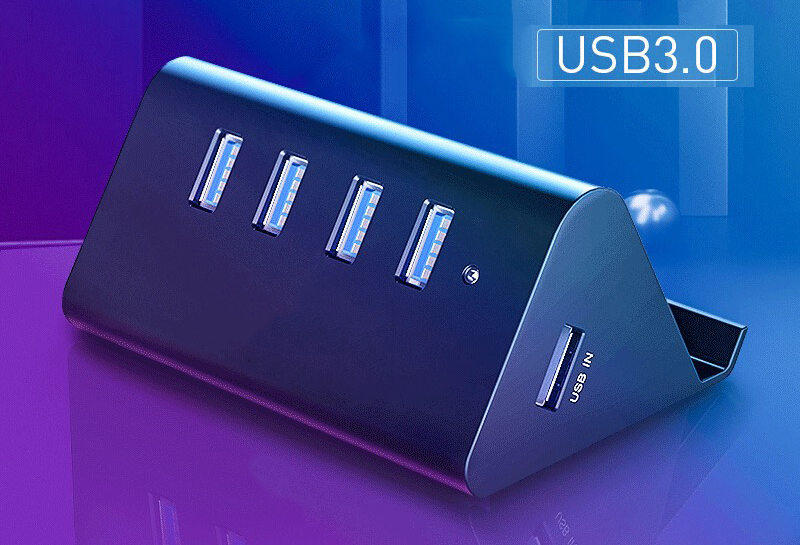 Bộ Hub Sạc 4 Cổng USB 3.0 Tăng Tốc Độ Cao Cấp Có Khay Đỡ Điện Thoại Tiện Dụng