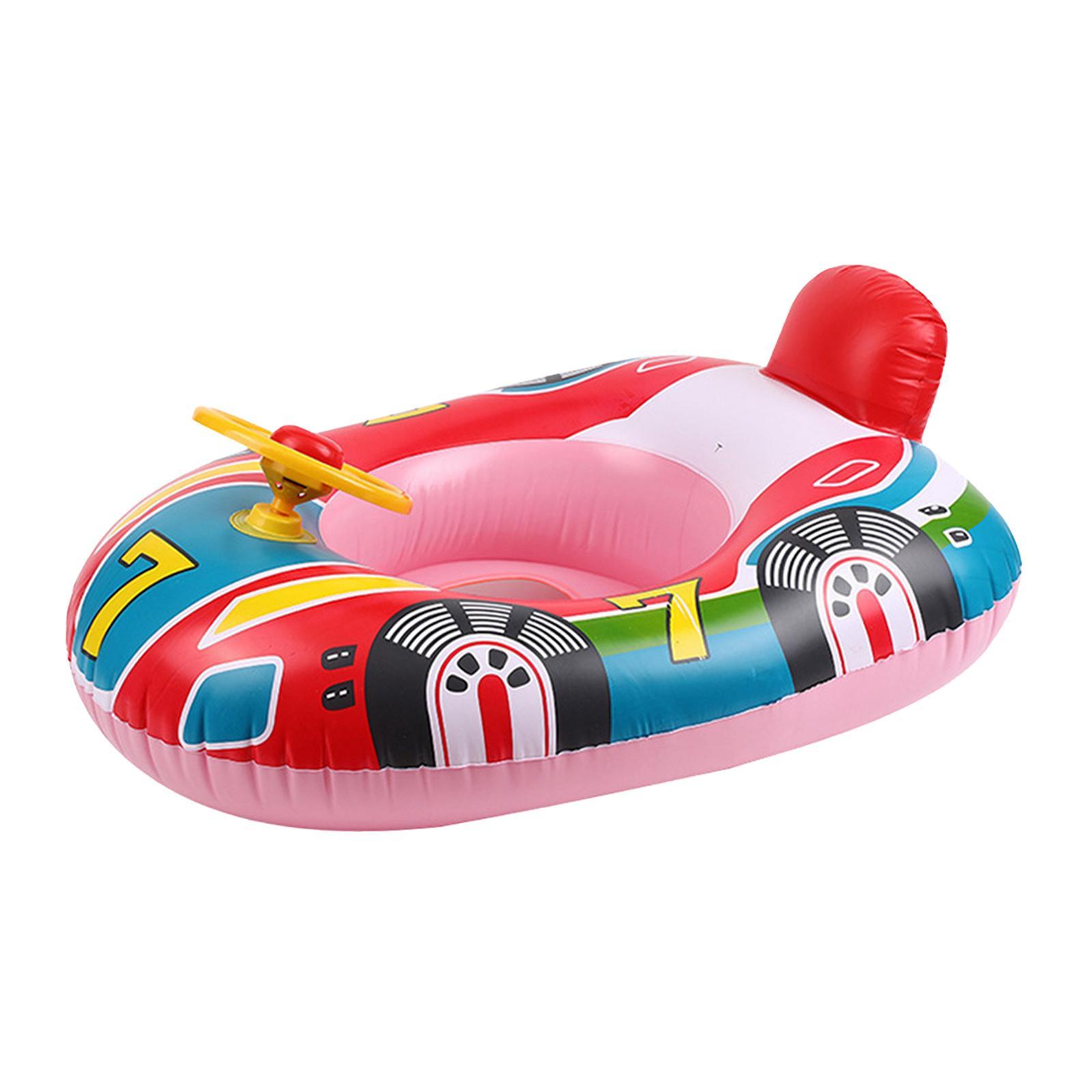 Float Infant Seat Boat Baby with Steering Wheel Swimming Rings
