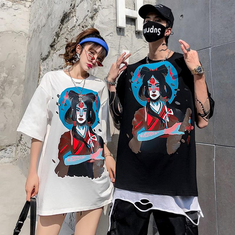 Áo thun in hình Samurai nữ Nhật Bản/ Áo đôi cho nam và nữ
