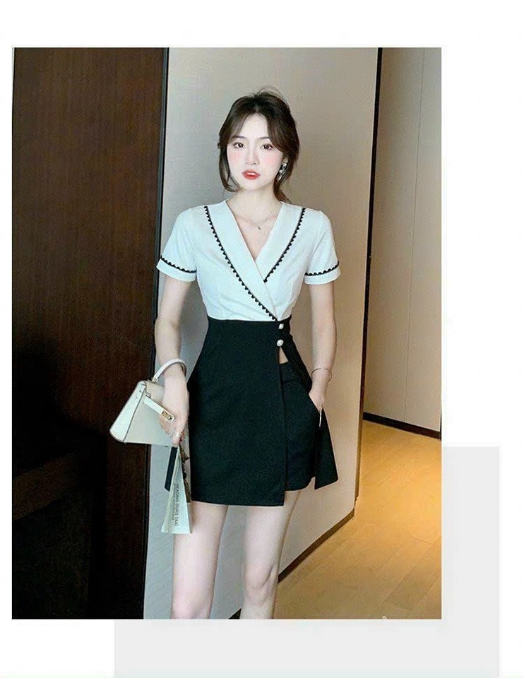 SET BỘ ÁO CỔ VEST PHỐI VIỀN + QUẦN SHORT CAO CẤP (HÀNG NHẬP)